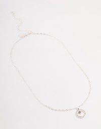 Silver Floating Bohemia Czech Crystal Circle Necklace - link has visual effect only