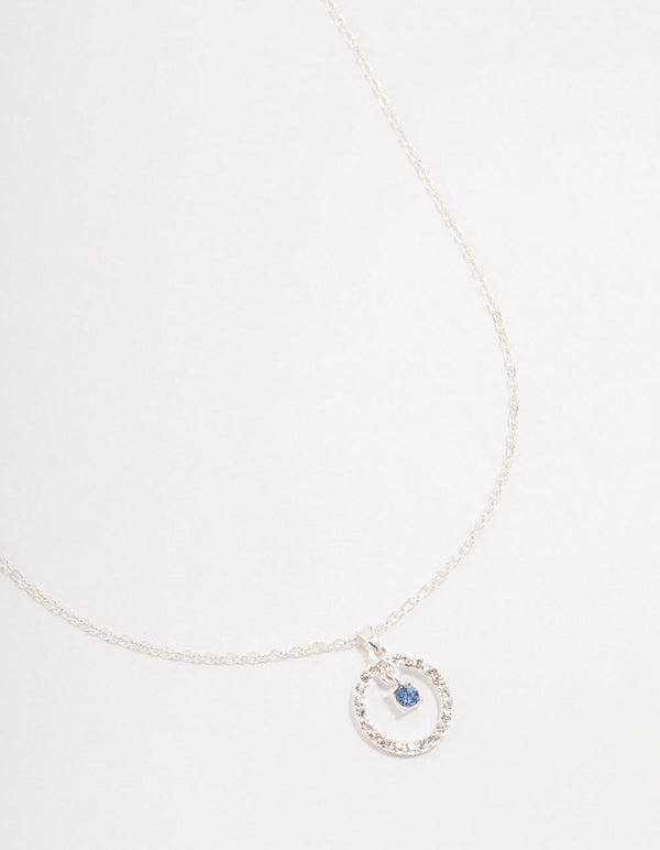 Silver Floating Bohemia Czech Crystal Circle Necklace