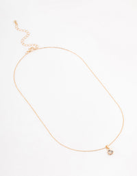 Gold Solitaire Czech Bohemia  Crystal Necklace - link has visual effect only