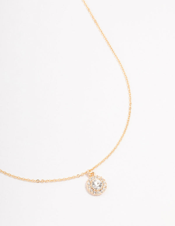 Gold Halo Bohemia  Czech Crystal Necklace