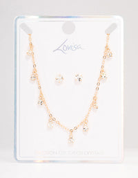 Gold Bohemia Czech Crystal Droplet  Necklace & Earring Set - link has visual effect only