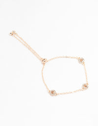 Rose Gold Station Bohemia  Czech Crystals Halo Toggle Bracelet - link has visual effect only