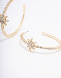 Gold Diamante Celestial Hoop Earrings - link has visual effect only