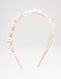 Rose Gold Scattered Pearl Headband - link has visual effect only