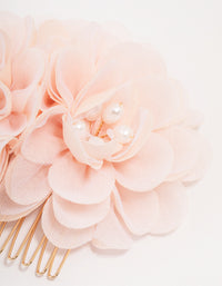 Gold Triple Pink Flower Hair Comb - link has visual effect only