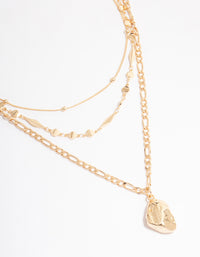 Gold Organic Layered Necklace - link has visual effect only