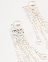 Silver Plated Cup Chain & Pearl Drop Earrings - link has visual effect only