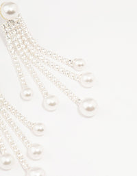 Silver Plated Cup Chain & Pearl Drop Earrings - link has visual effect only