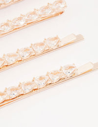 Rose Gold Pear Crystal Hair Clip 4-Pack - link has visual effect only