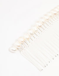 Silver Classic Freshwater Pearl Hair Comb - link has visual effect only