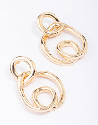 Gold Wrapped Circle Drop Earrings - link has visual effect only