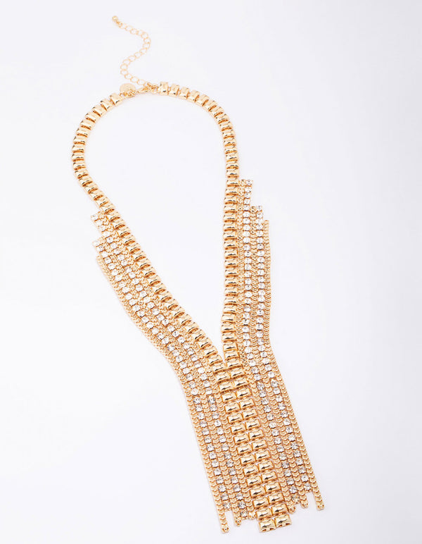 Gold Diamante Statement Necklace