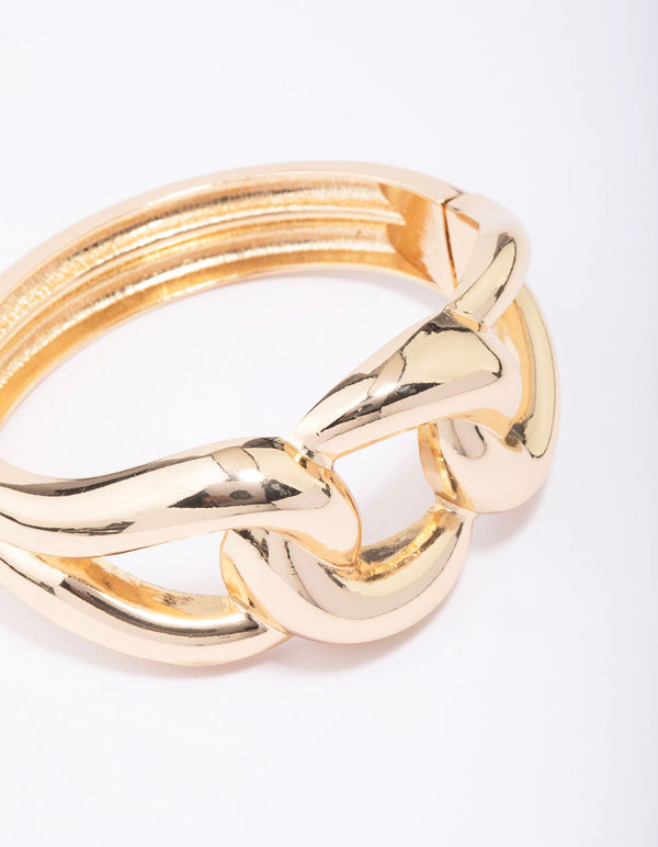 Gold Twisted Bold Bangle - Lovisa