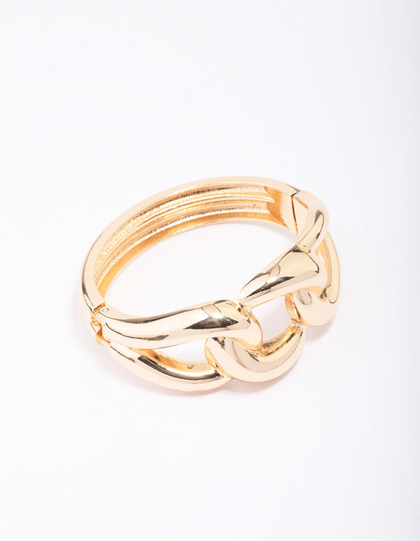 Gold Twisted Bold Bangle