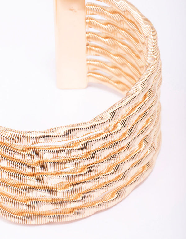 Gold Textured Wrist Cuff - Lovisa