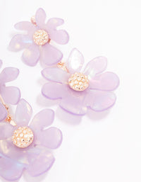 Lilac Flower Diamante Drop Earrings - link has visual effect only