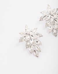 Silver Pear Diamante Statement Drop Earrings - link has visual effect only