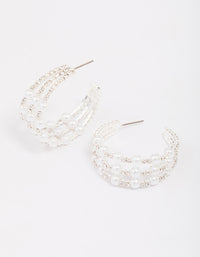 Silver Triple Row Hoop Earrings - link has visual effect only