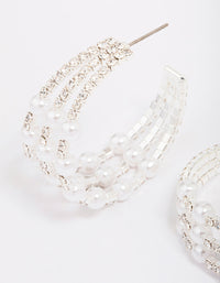 Silver Triple Row Hoop Earrings - link has visual effect only