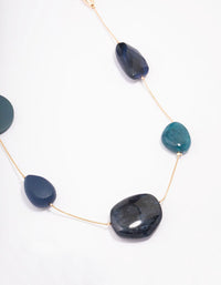 Gold Blue Stone Necklace - link has visual effect only