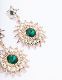 Gold Emerald Celestial Drop Earrings - link has visual effect only