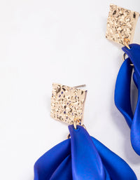 Blue Hammered Petal Drop Earrings - link has visual effect only