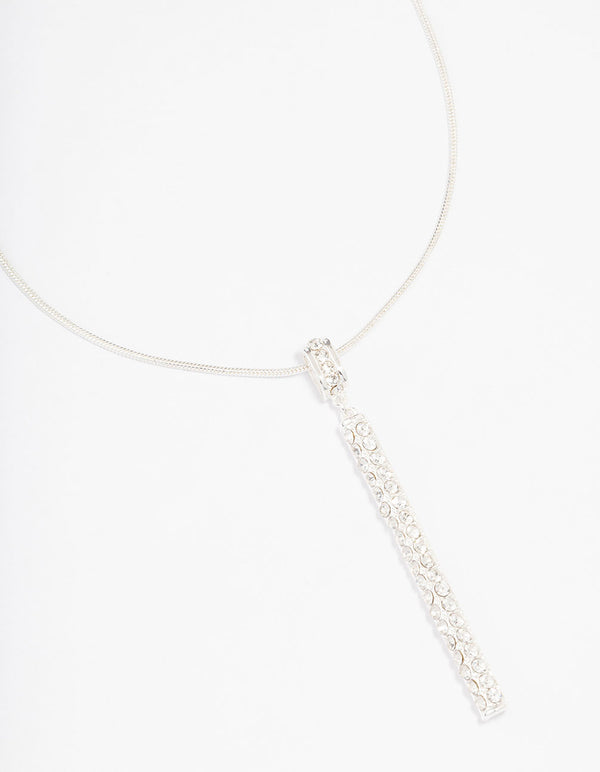 Silver Long Pendant Necklace