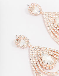 Rose Gold Layered Pear Drop Earrings - link has visual effect only