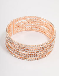 Rose Gold Diamante Wave Wrist Cuff - link has visual effect only