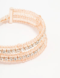 Rose Gold Beaded Diamante Chain Bracelet - link has visual effect only