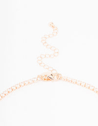 Rose Gold Cubic Zirconia Fine Baguette Lariat Necklace - link has visual effect only