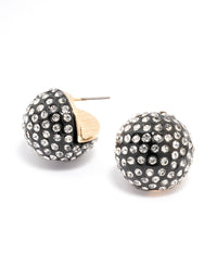 Gunmetal Pave Hook Stud Earrings - link has visual effect only