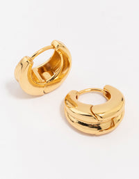 Gold Plated Ribbed Hoop Earrings - link has visual effect only