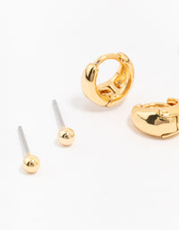 Gold Plated Mini Hoop Earring 3-Pack - link has visual effect only