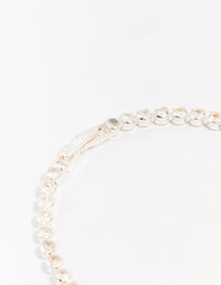 Silver Plated Single Classic Tennis Bracelet - link has visual effect only