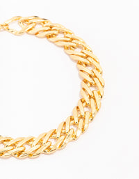 Gold Plated Bold Chain Bracelet - link has visual effect only