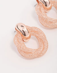 Rose Gold Chain Wrap Stud Earrings - link has visual effect only