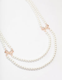 Pearl Bow Layered Necklace - link has visual effect only