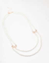 Pearl Bow Layered Necklace - link has visual effect only