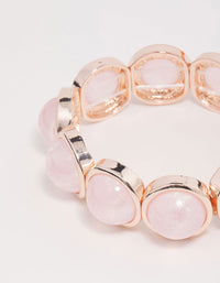 Rose Gold Pink Stone Stretch Bracelet - link has visual effect only