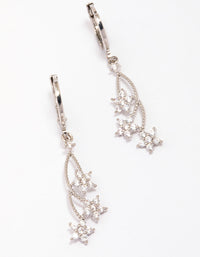 Rhodium Cubic Zirconia Celestial Hoop Earrings - link has visual effect only