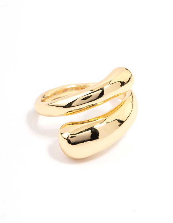 Slim Gold Plated Metal Wrapped Ring