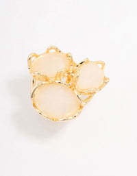 Gold Plated Statement Semi-Precious Trio Ring - link has visual effect only