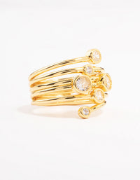 Gold Plated Bezel Layered Coil Ring - link has visual effect only