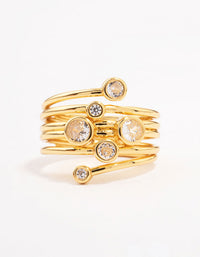 Gold Plated Bezel Layered Coil Ring - link has visual effect only