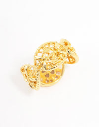 Gold Plated Filigree Oval Band Ring - link has visual effect only