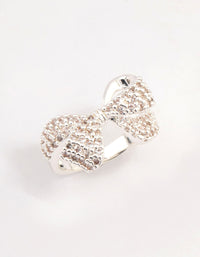 Silver Plated Precious Bow Ring - link has visual effect only