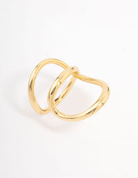 Gold Plated Elongated Wrap Ring - link has visual effect only