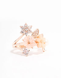 Rose Gold Plated Floral Bouquet Ring - link has visual effect only