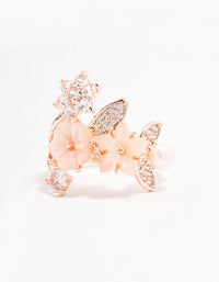 Rose Gold Plated Floral Bouquet Ring - link has visual effect only